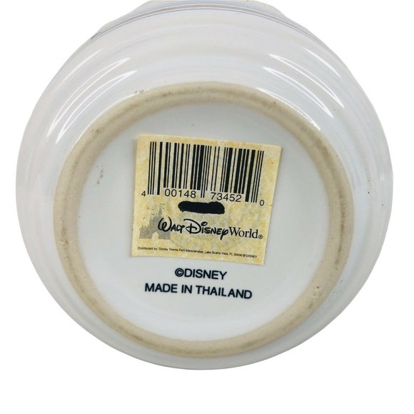 Walt Disney World Mickey Mouse Teapot Blue Brown Stripe White Thailand Unused - Picture 10 of 12